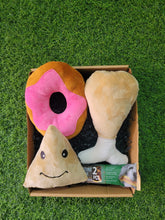 Load image into Gallery viewer, Pawful Swag box with Squeaky  Meat toy and Samosa
