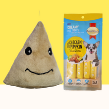 Load image into Gallery viewer, Squeaky Samosa Toy and Treat Dog treat Combo
